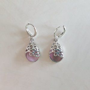 NWOT Pink Drop Silver Fashion Earrings